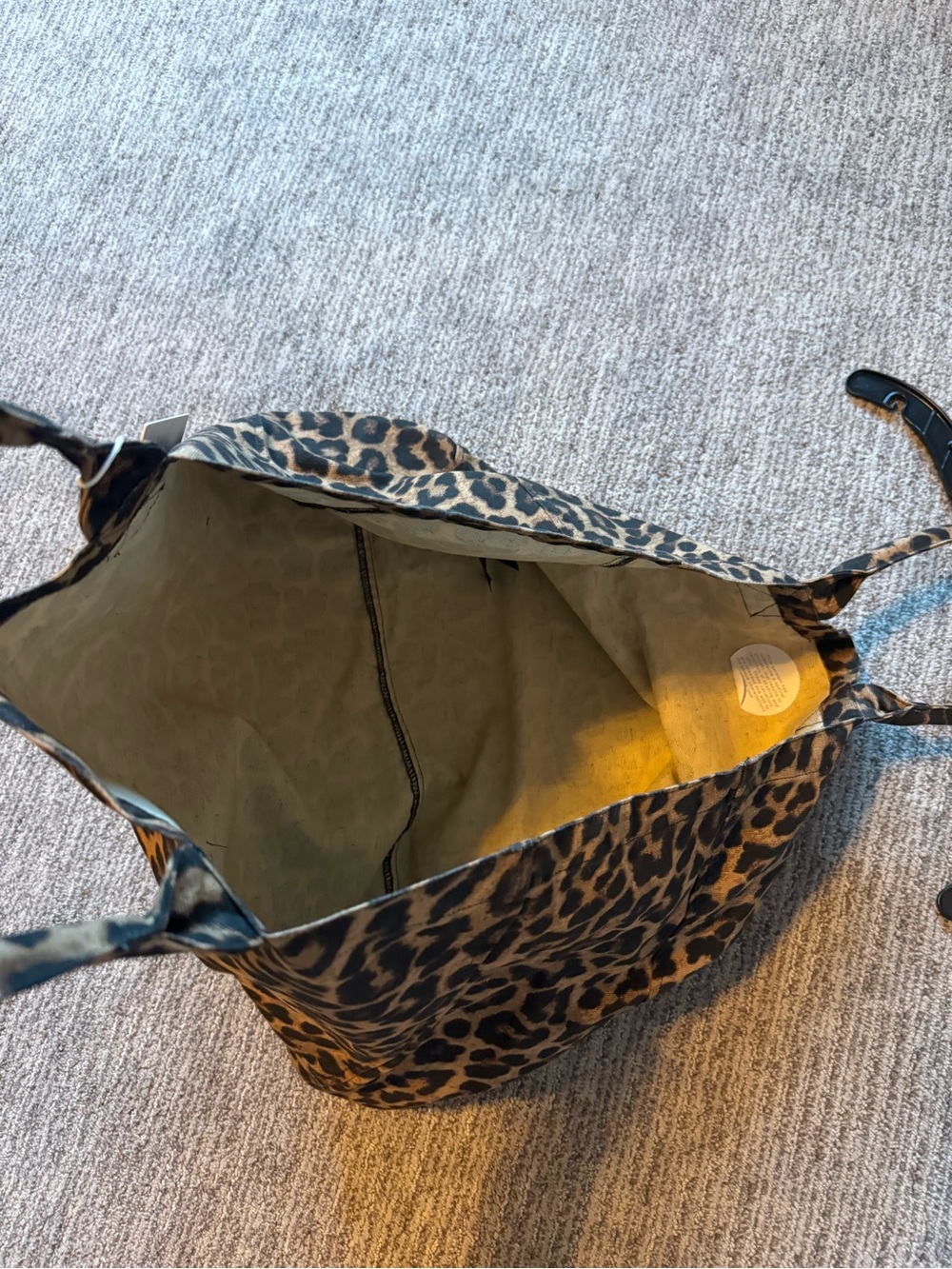 NWT Anine Bing Leopard Print Canvas Tote - Brown & Black - Picture 6 of 7